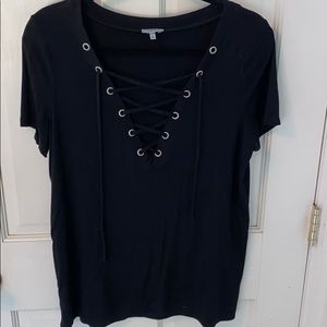 T shirt with crossed ties